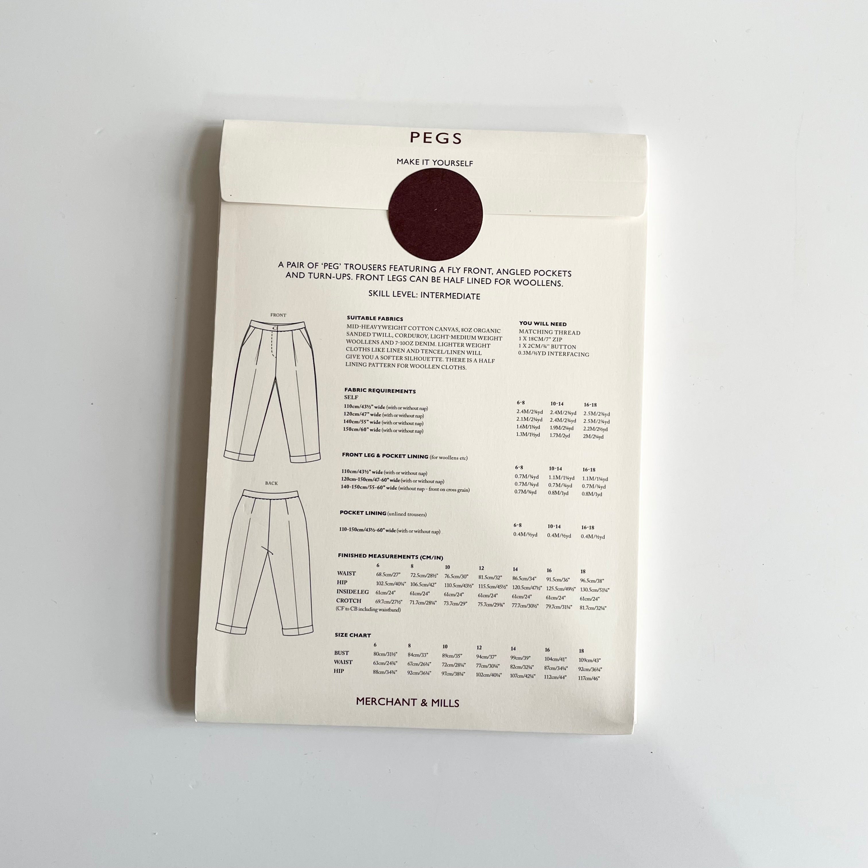 Merchant & Mills : Pegs Trousers