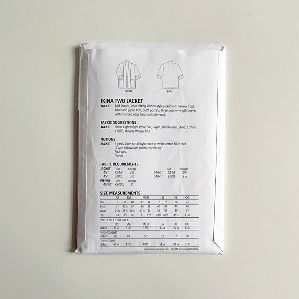 The Sewing Workshop : Ikina Two Jacket