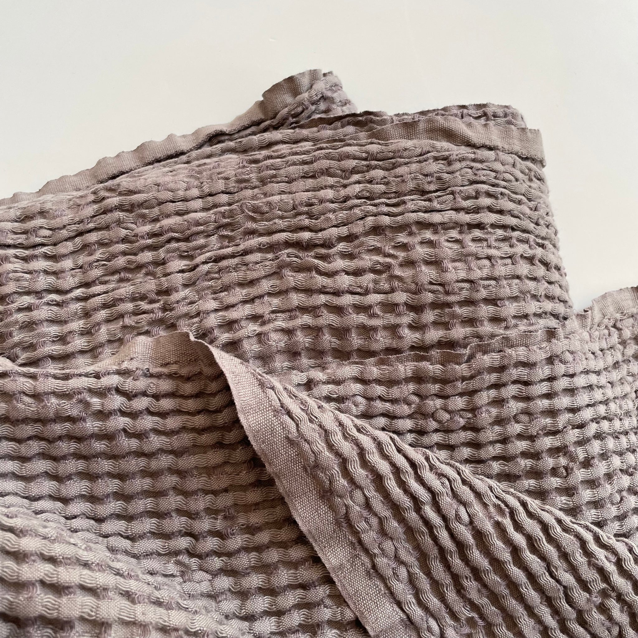 Waffle Weave Linen / Cotton - Jet