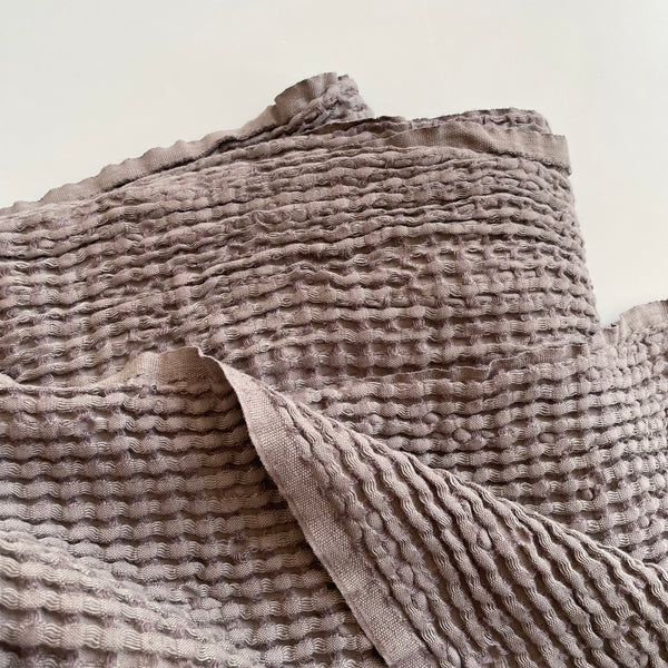 Waffle Weave Linen / Cotton - Jet