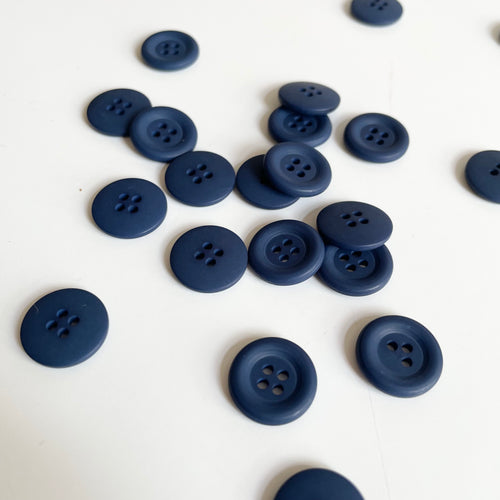 Matte Plastic Button - Navy