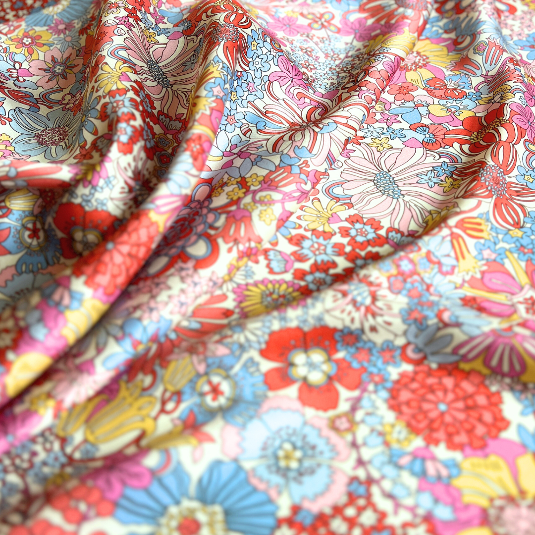 Liberty Fabrics Belgravia Silk Satin - Rainbow Garden