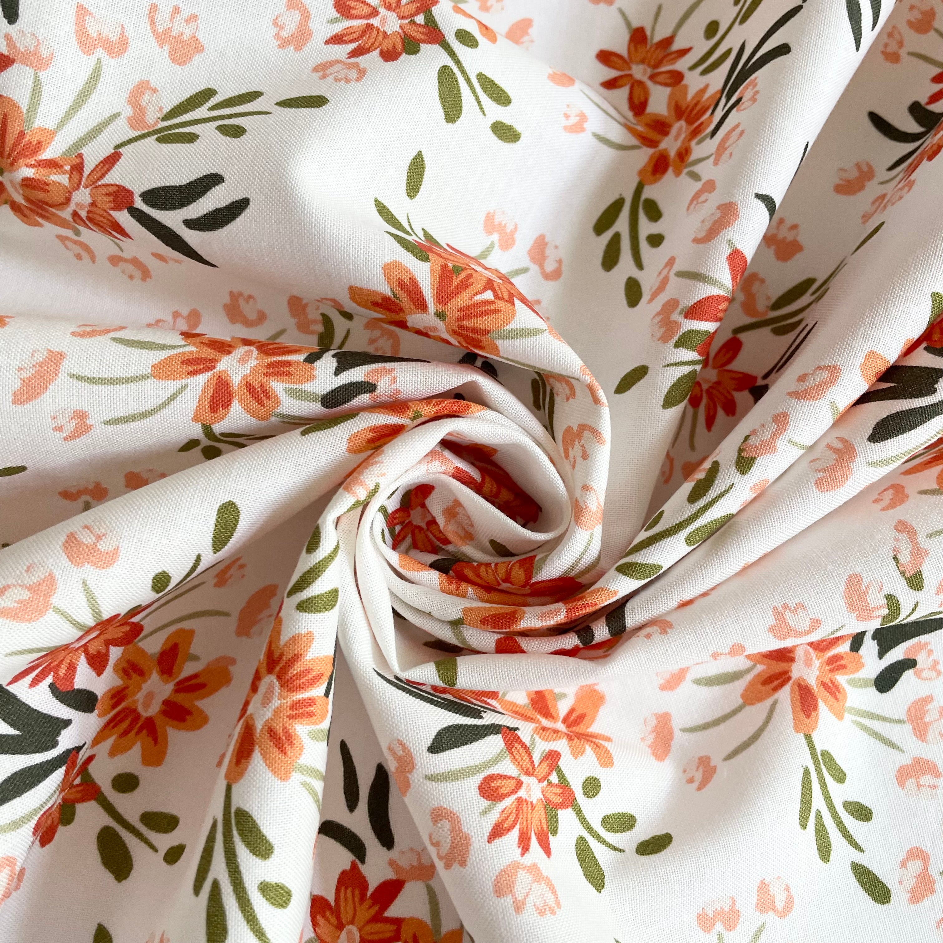 Cloud9 Fabrics : Crimson & Evergreen - Warm Sprouts