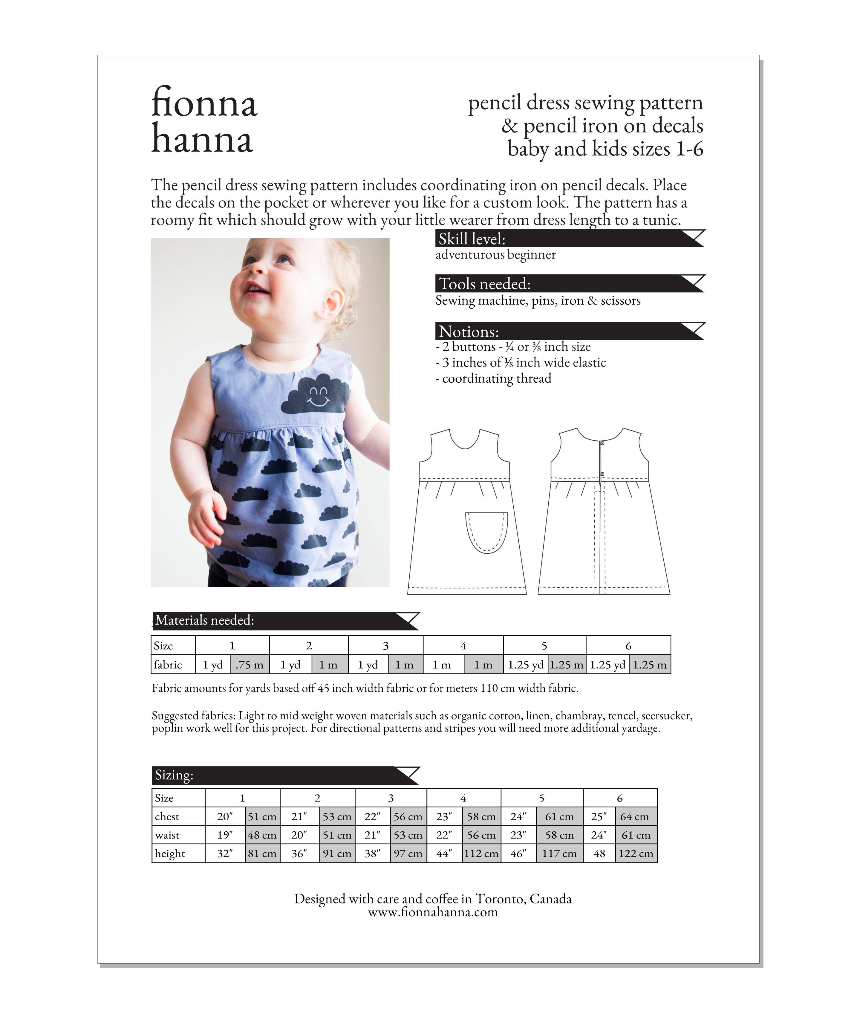 fionna hanna pencil dress sewing pattern