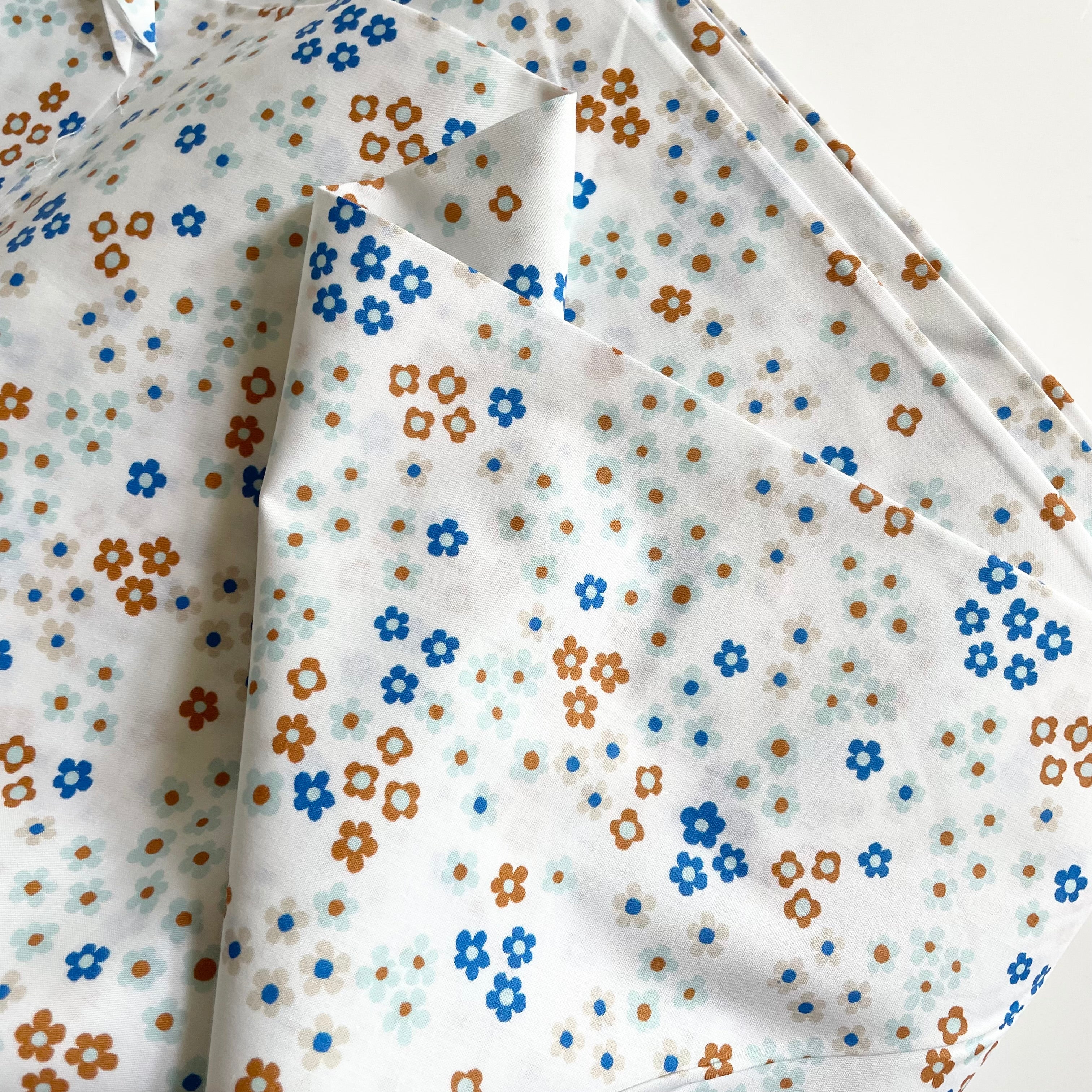Little House Cottons Organic Poplin - Ditsy Blue
