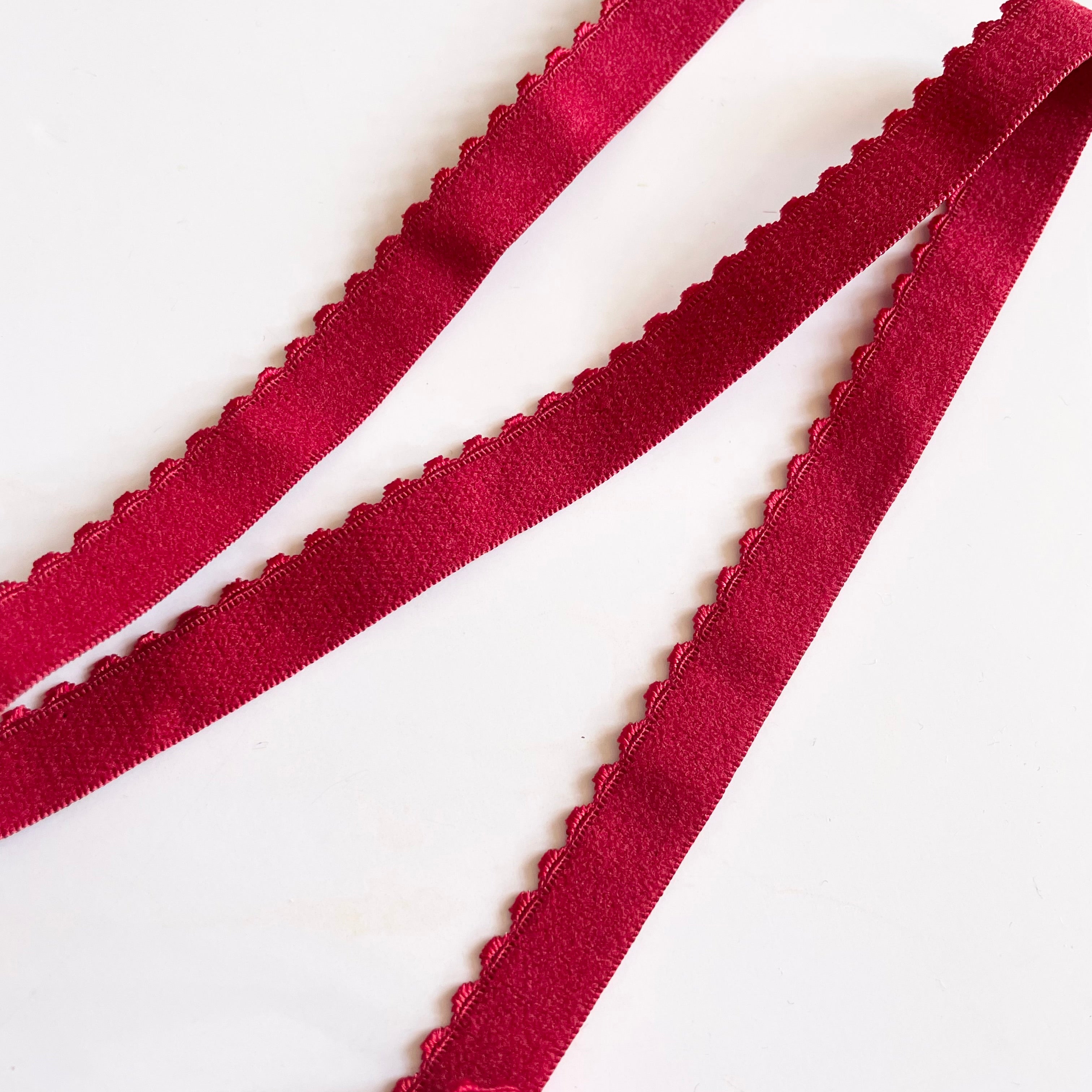 Picot Lingerie Elastic  - 1/2" Red