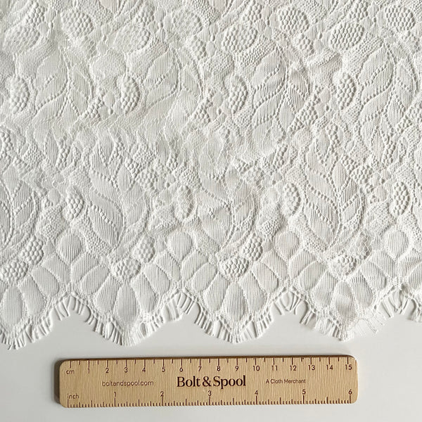 Nylon Chantilly Lace - Foliage Ivory