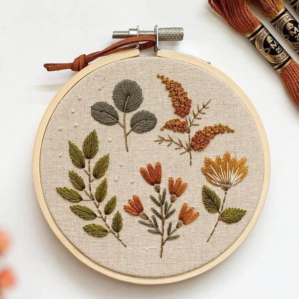 Beginner embroidery kit botanicals
