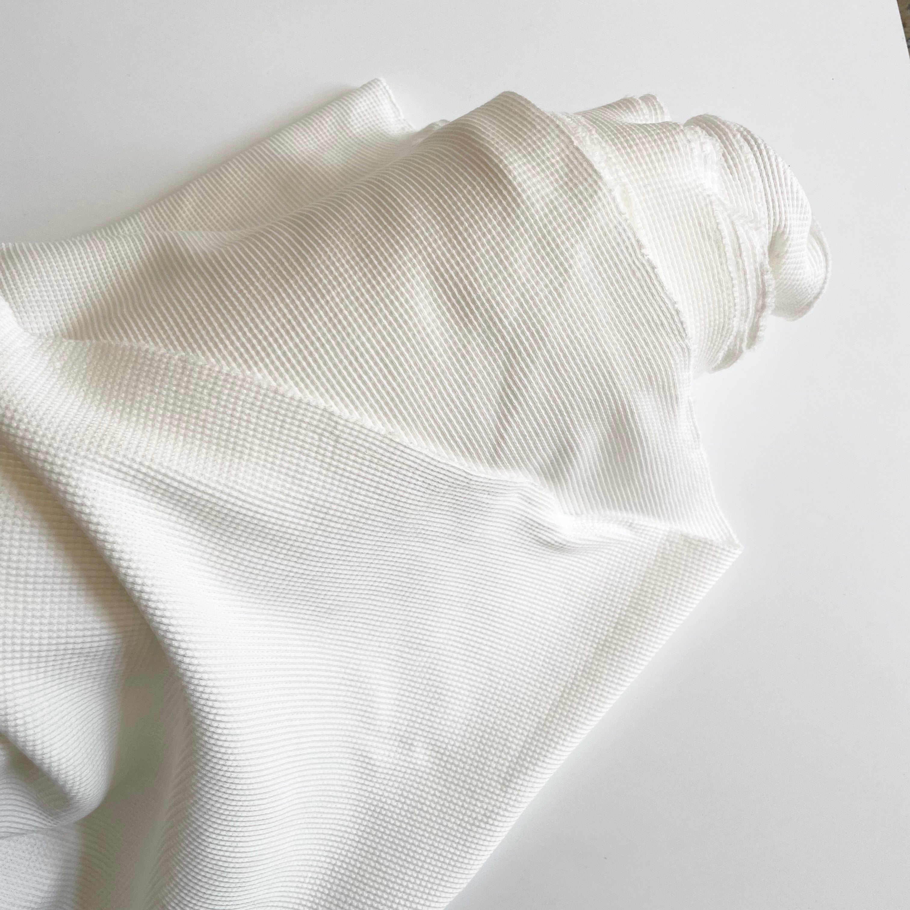 Organic Cotton Waffle Knit - Ivory