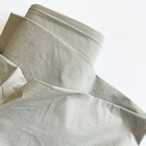 Enzyme-Washed Cotton Poplin - Sage Gray
