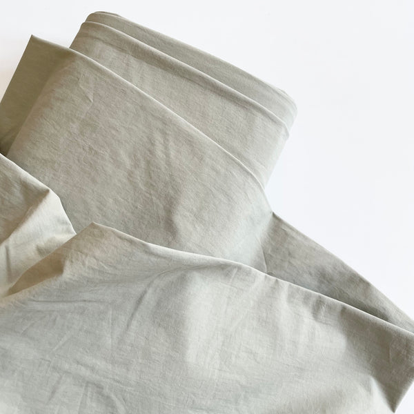 Enzyme-Washed Cotton Poplin - Sage Gray