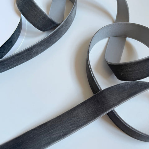 May Arts Velvet Ribbon - 3/4" Charcoal