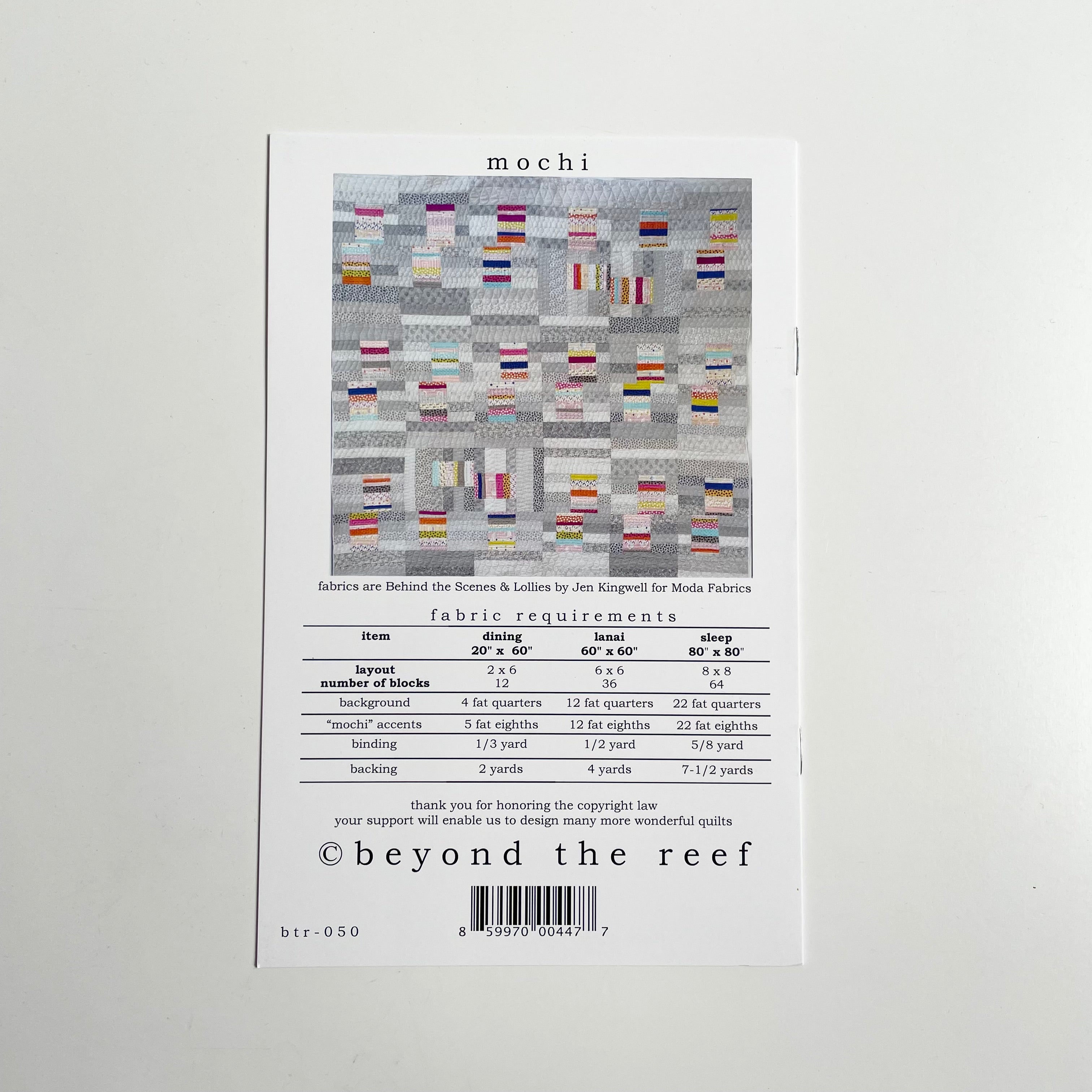 Beyond the Reef Patterns : Mochi Quilt