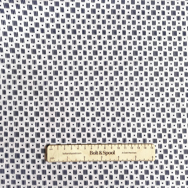 Felicity Fabrics : Sewn With Love - Dots and Dashed Natural quilting cotton