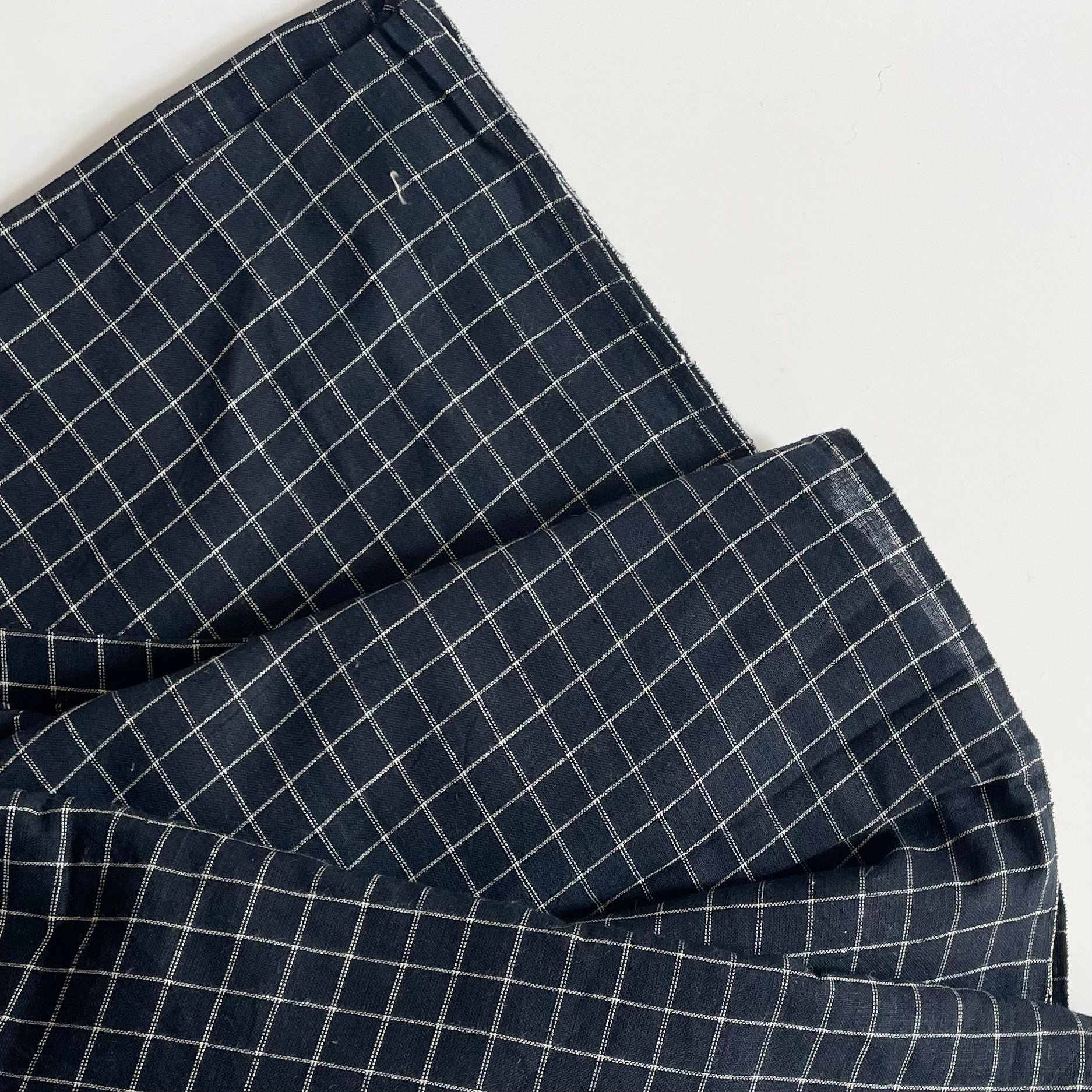 Bengal Handlooms Khadi Cotton - Black Grid