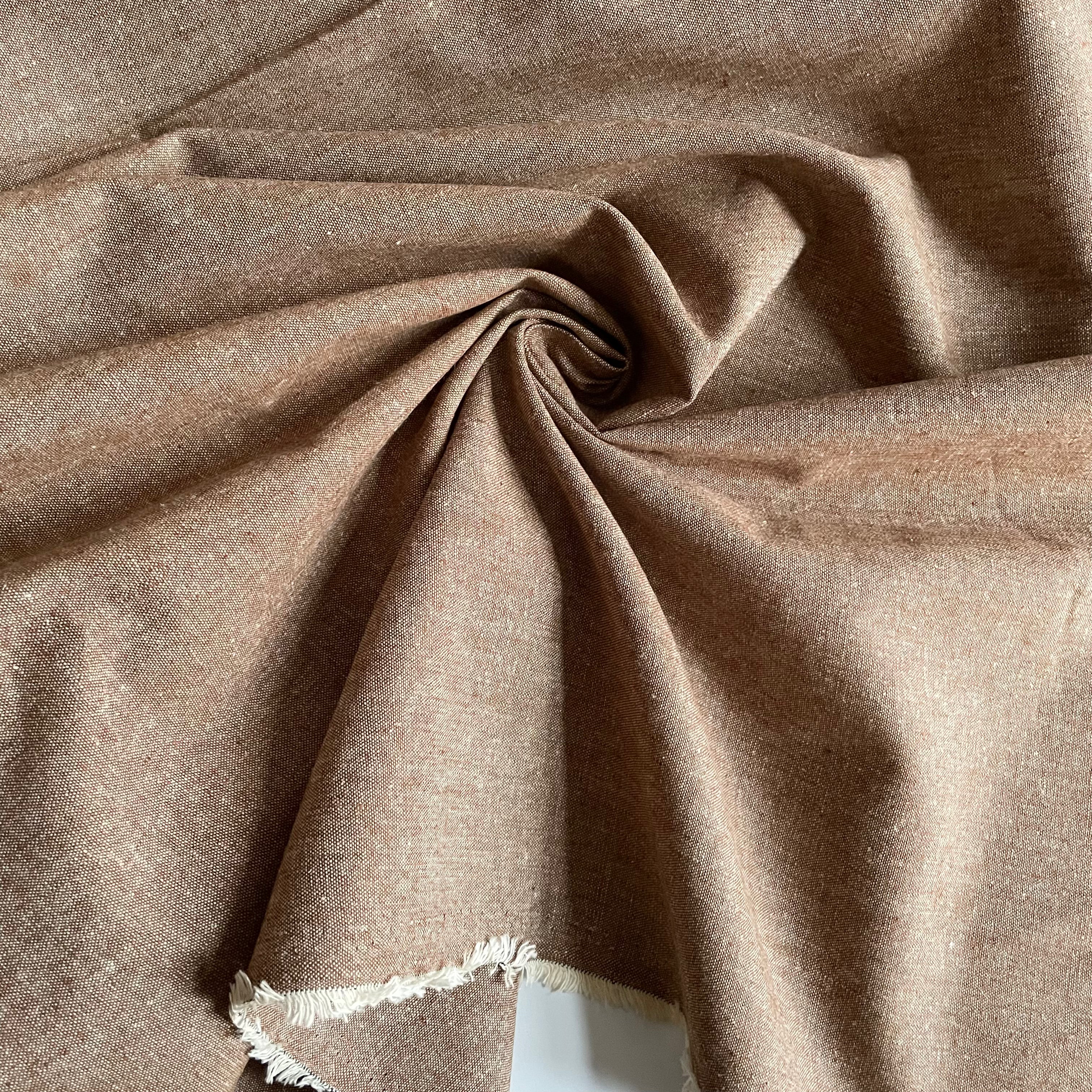 1-1/4 yard Remnant : Robert Kaufman Essex Linen / Cotton - Nutmeg