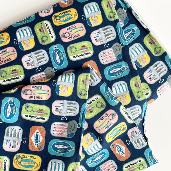 Dear Stella : Partners in Brine tinned fish quilting cotton