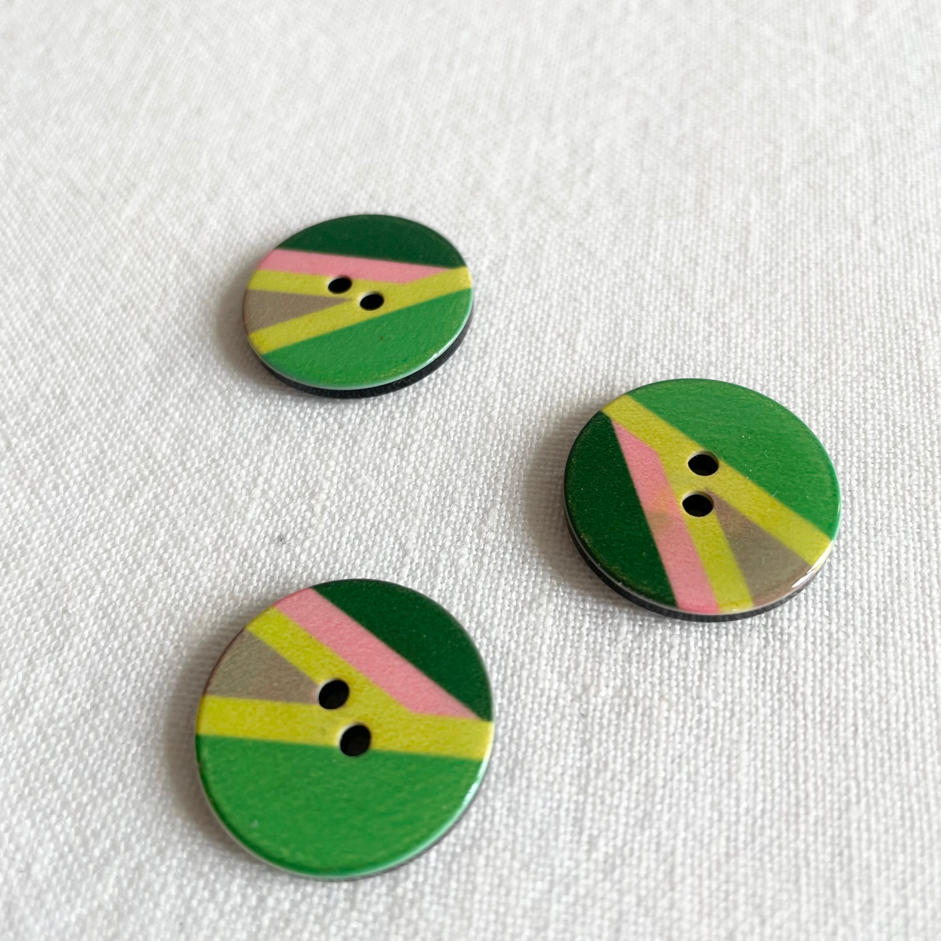 Color Beam Plastic Button - Lime