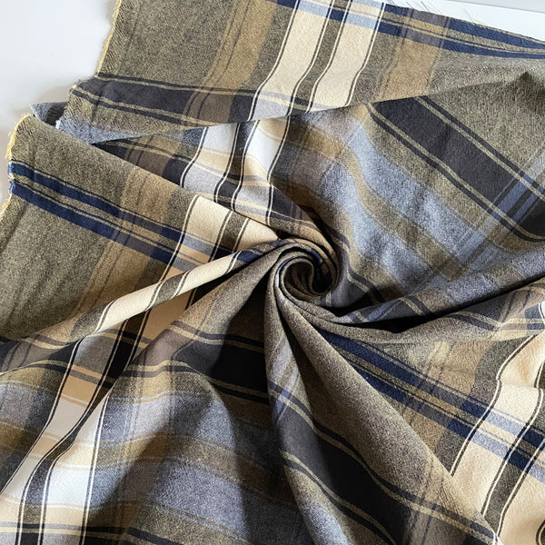 Yarn Dyed Cotton Plaid - Gold / Blue