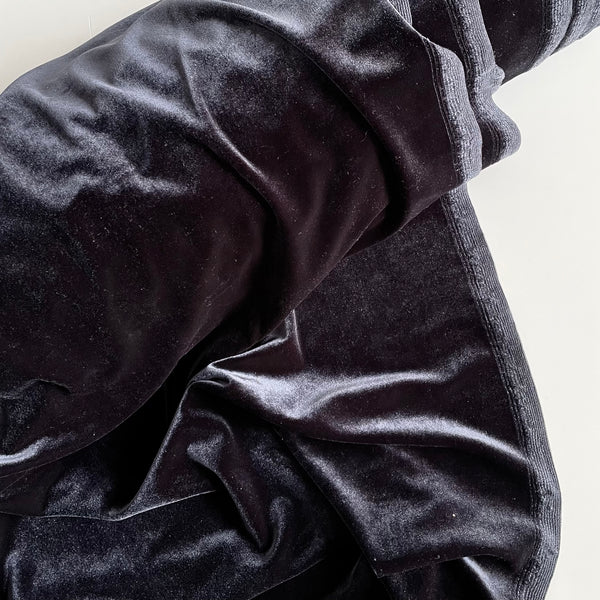 Charcoal Stretch Knit Velvet