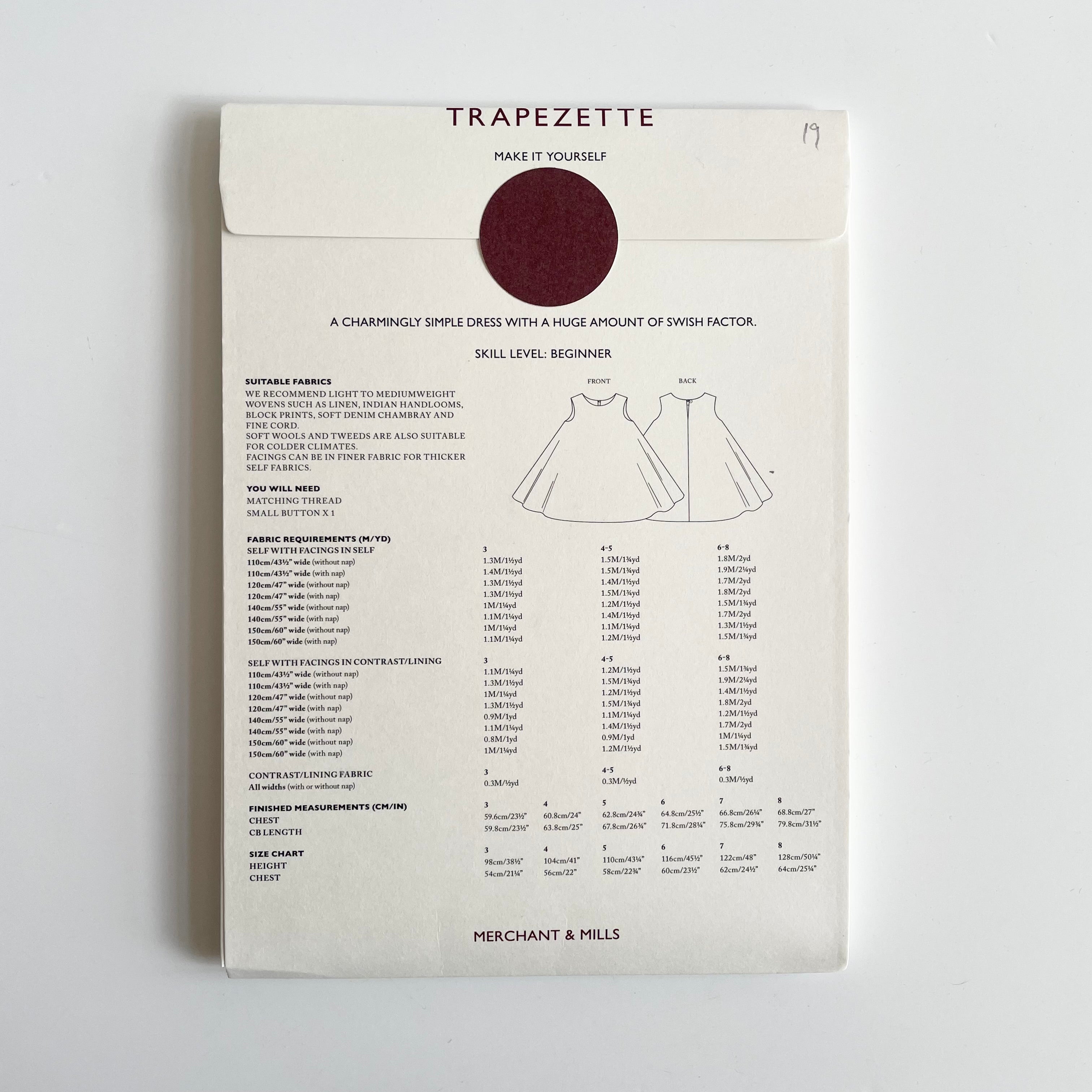 Merchant & Mills : Trapezette Children's Dress