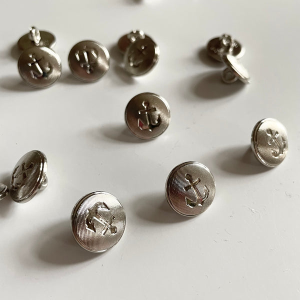 Plastic Anchor Shank Button - Silver