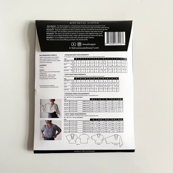 Sew House Seven Patterns : Revel Topper