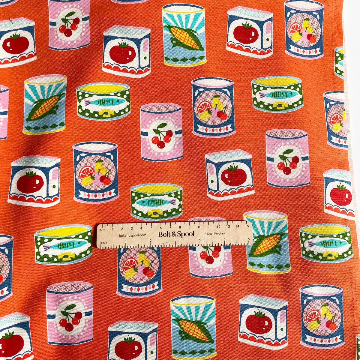 Oxford Canvas - Canned Goods on Orange