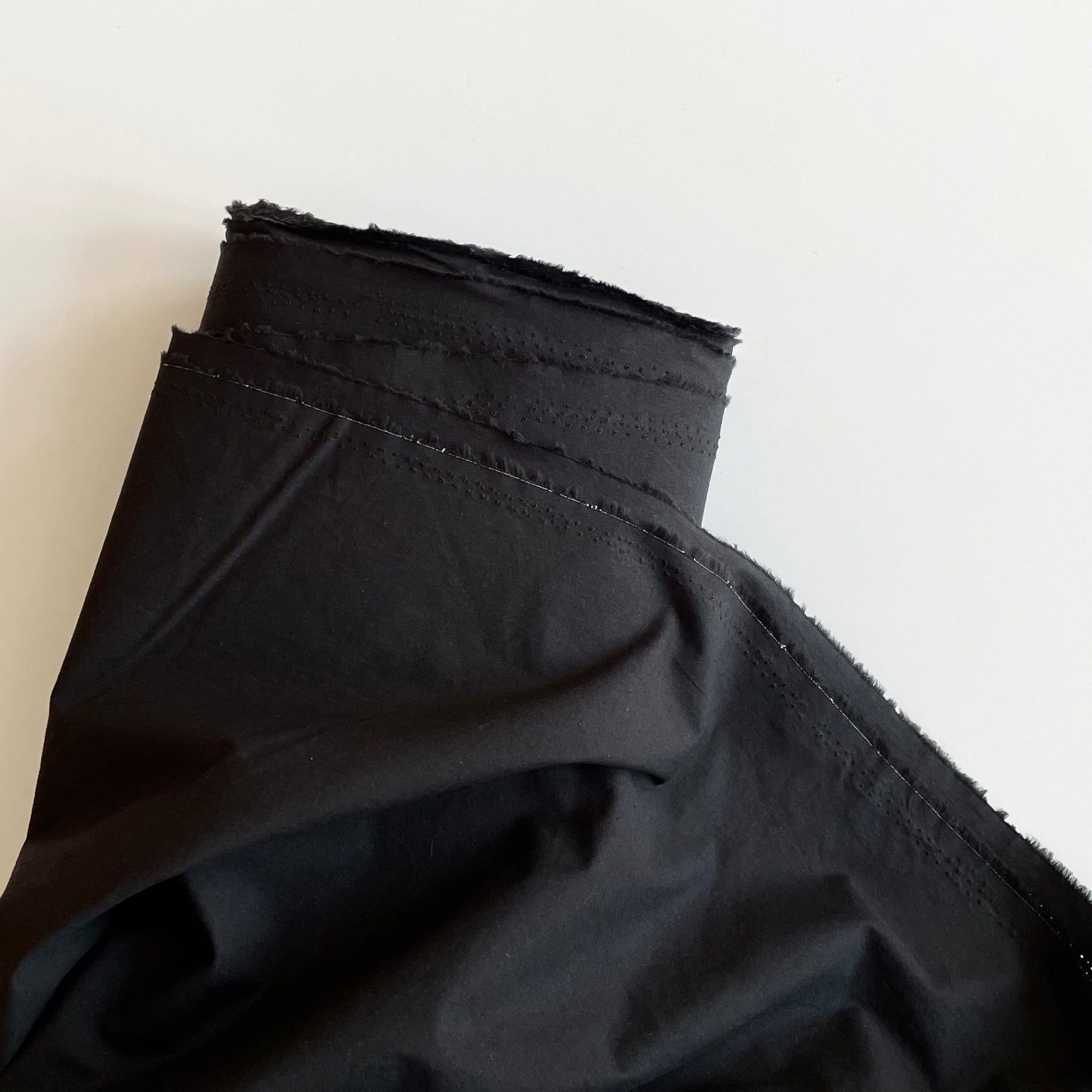 Enzyme-Washed Cotton Poplin - Black