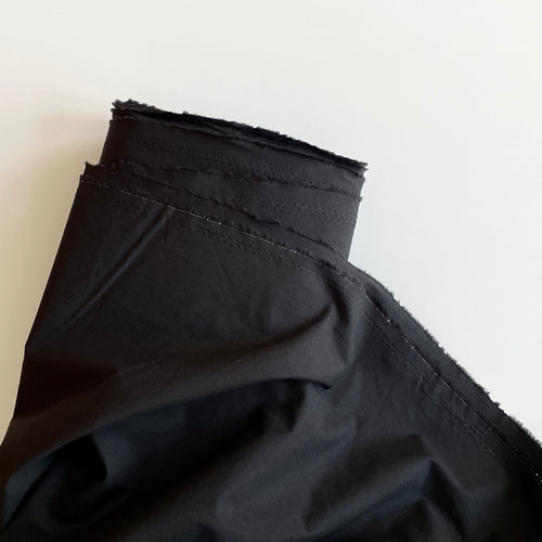 Enzyme-Washed Cotton Poplin - Black
