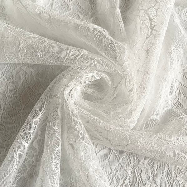 Nylon Chantilly Lace - Foliage Ivory
