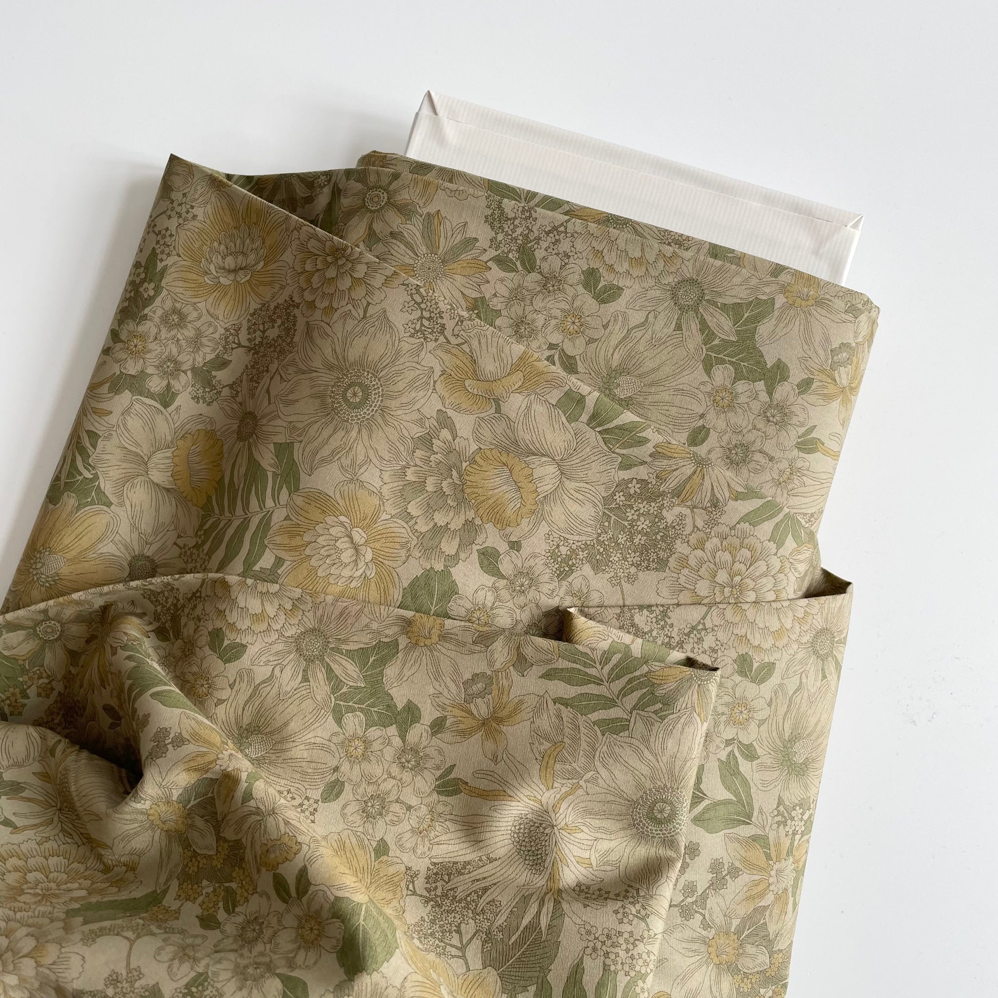 Sevenberry Cotton Broadcloth - Khaki Floral