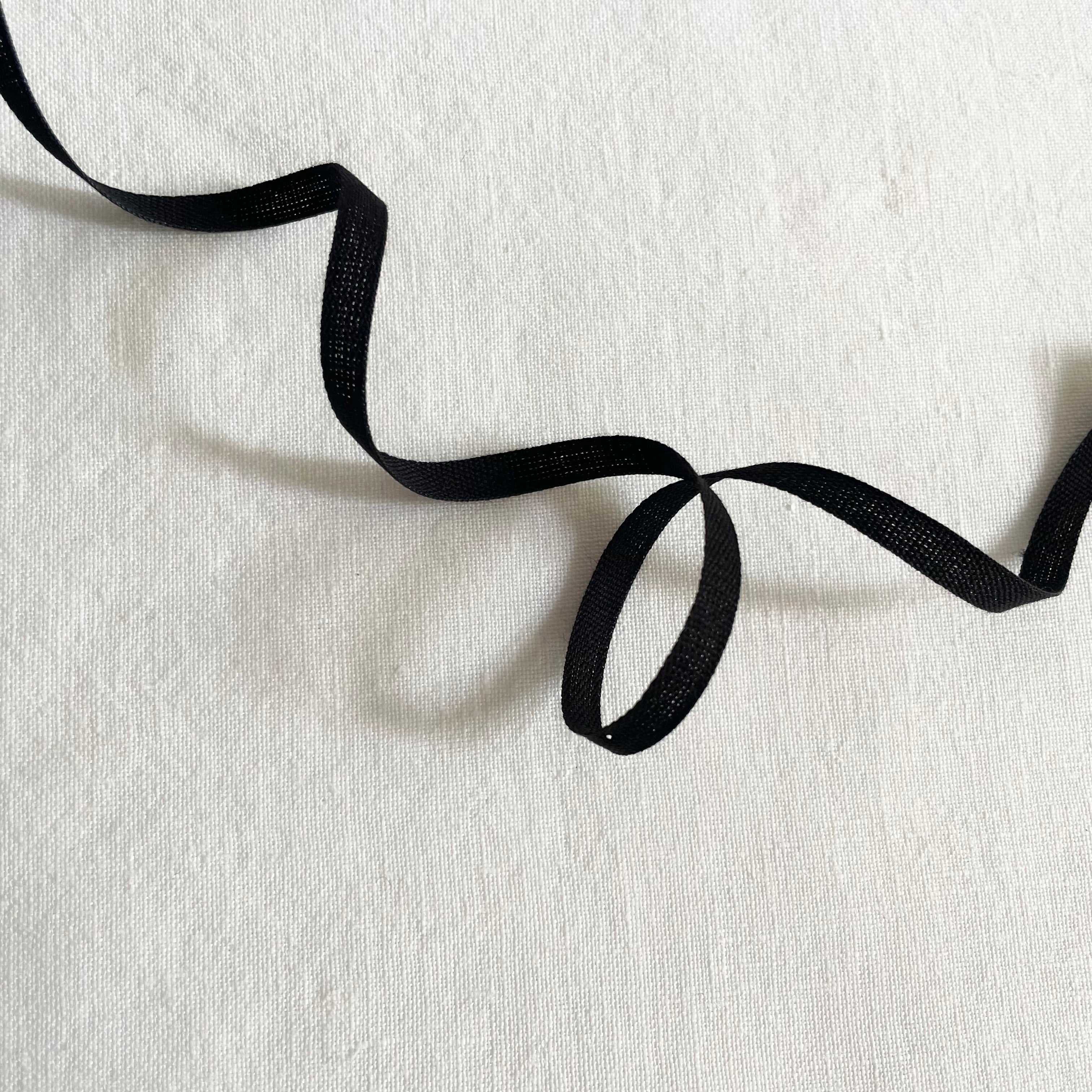 Studio Carta Narrow Tight Weave Cotton Ribbon - Black