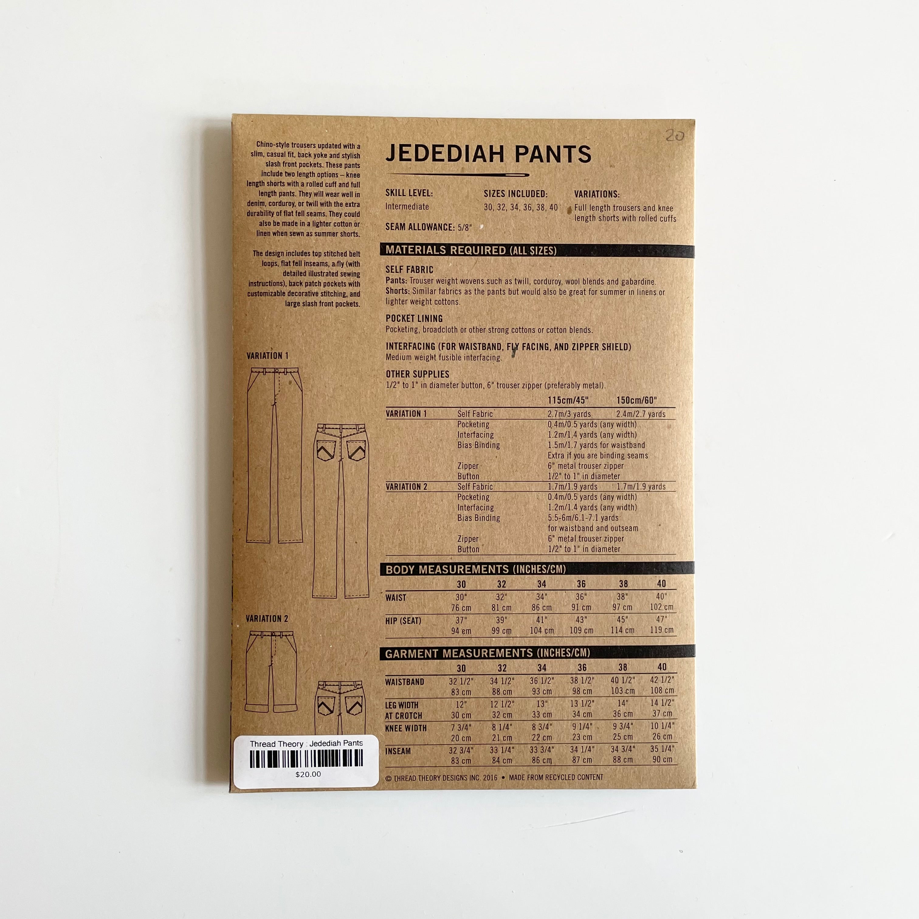 Thread Theory : Jedediah Pants