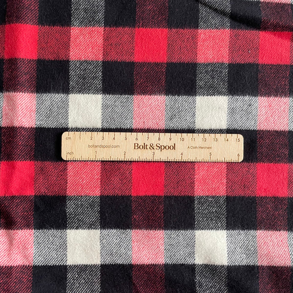 Plaid Cotton Flannel - Red / Black / White