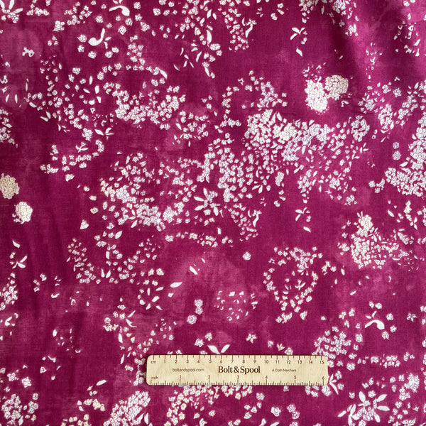 Kokka Nani Iro Organic Double Gauze - Lei Nani Maroon floral