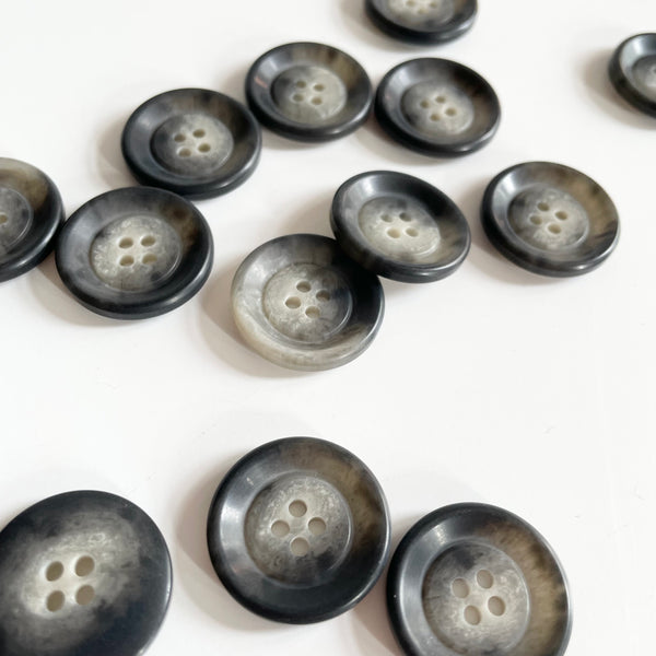 Smoke Gray Horn Button four hole