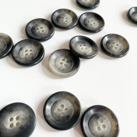 Smoke Gray Horn Button four hole