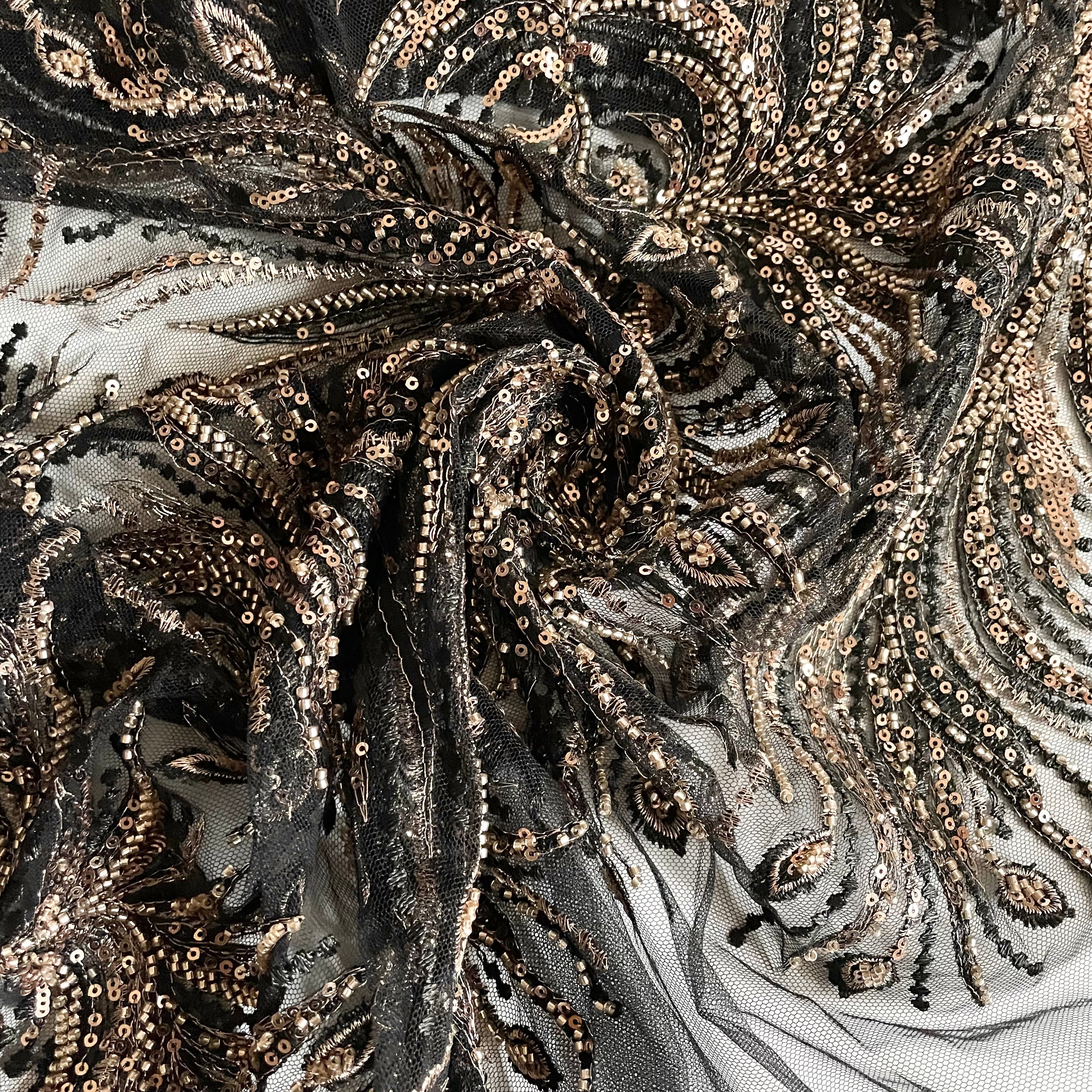 Beaded Tulle - Champagne Paradise