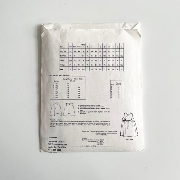 Children's Corner Patterns : Mary De (Original)