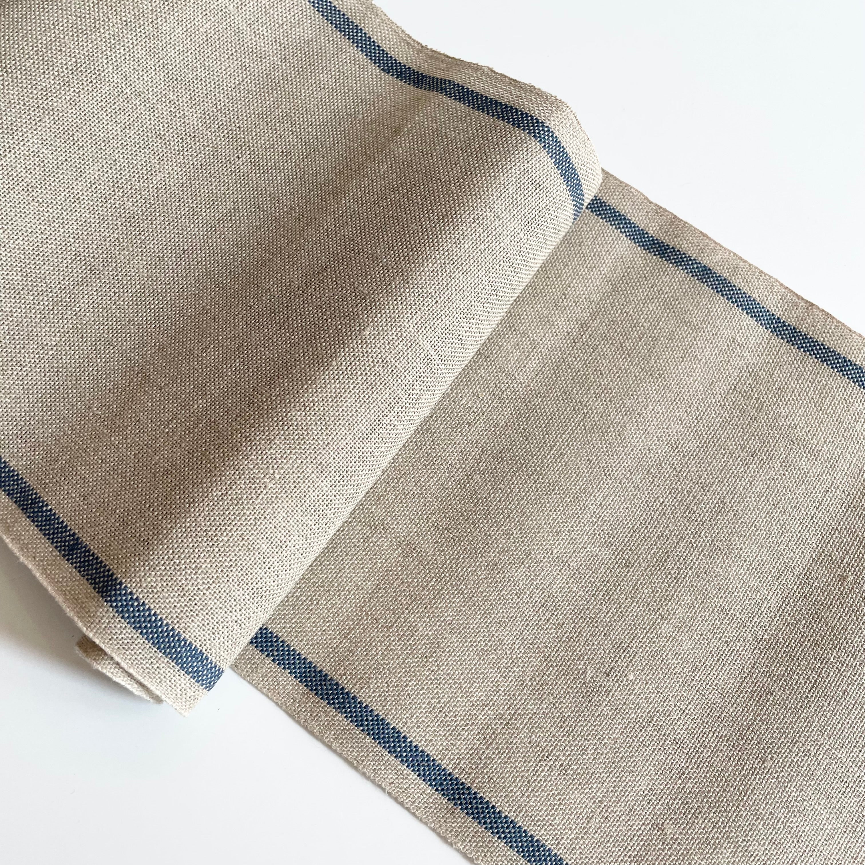 Sajou Natural Linen Stitching Band - Blue Border