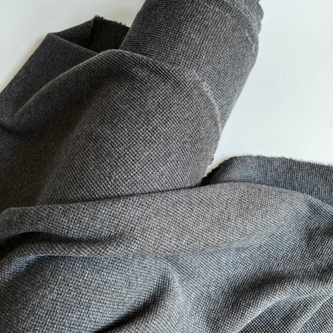 Organic Cotton Waffle Knit - Charcoal