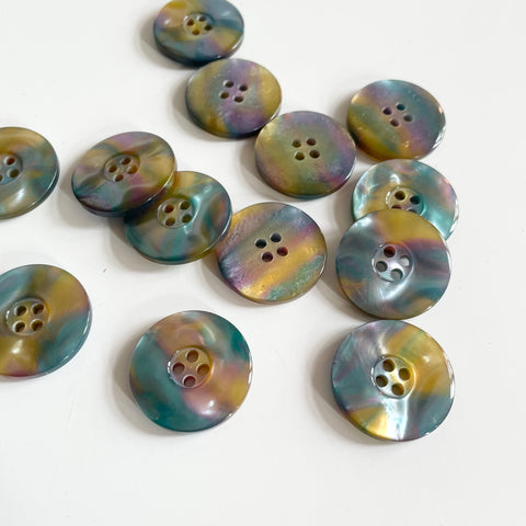 Opalescent Plastic Button four hole