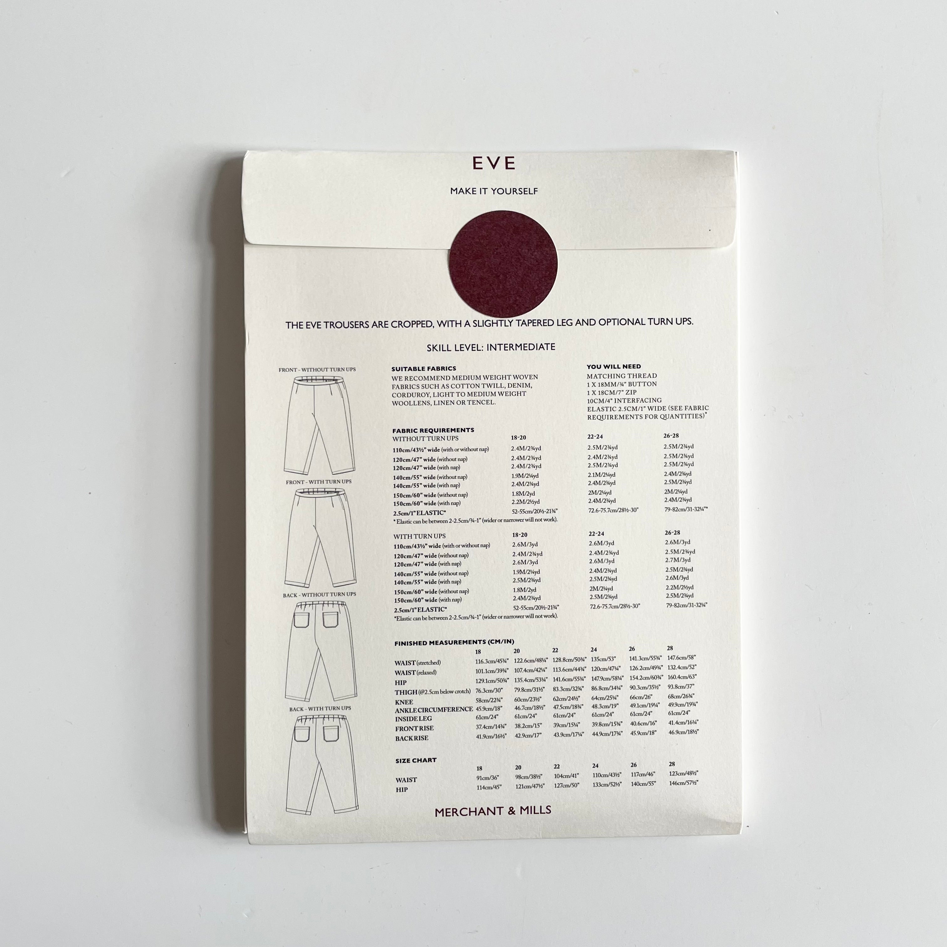 Merchant & Mills : Eve Trouser