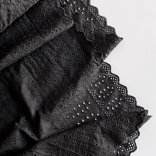 Cotton Eyelet - Black