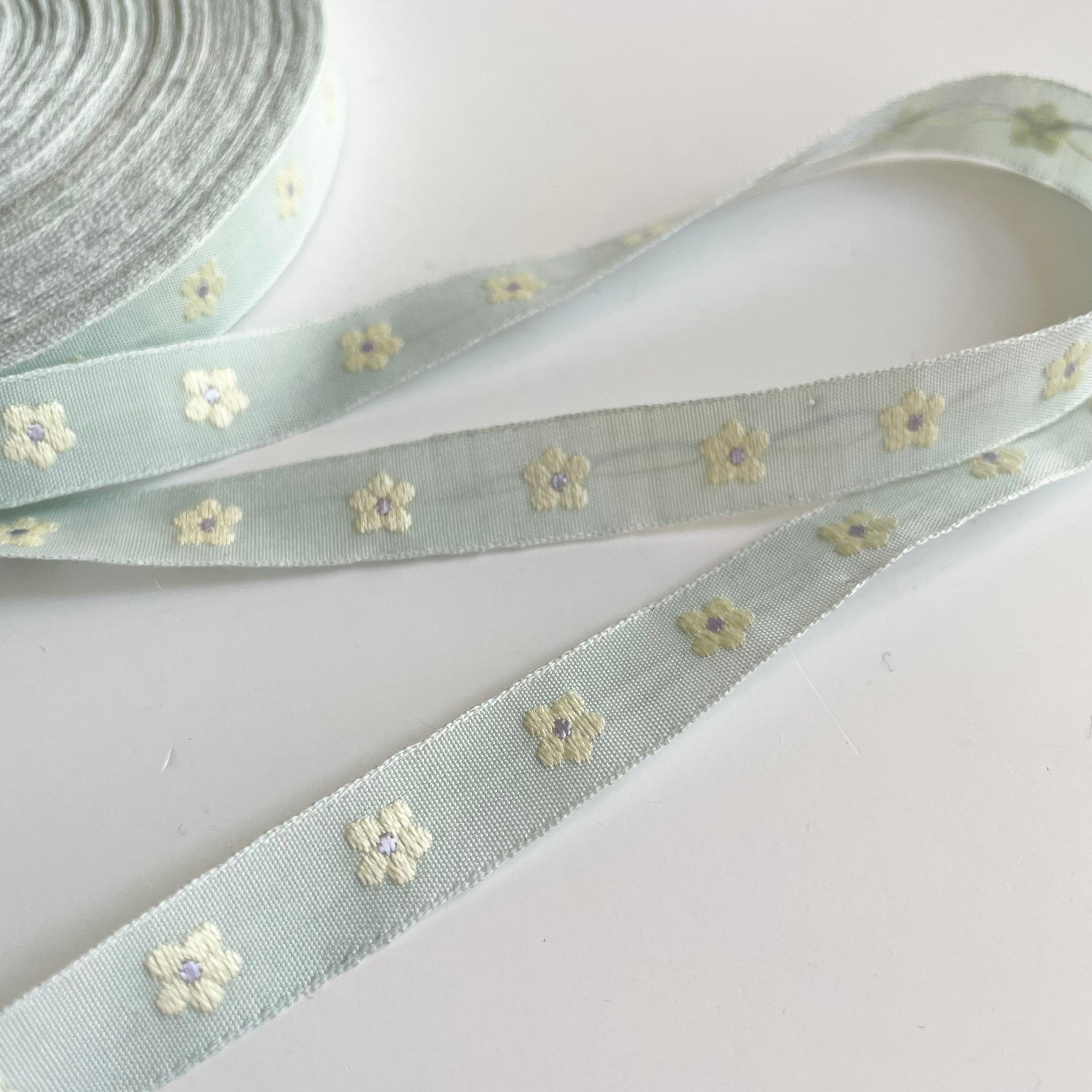 Kafka Ribbon : Forget Me Not Blossom - Seafoam