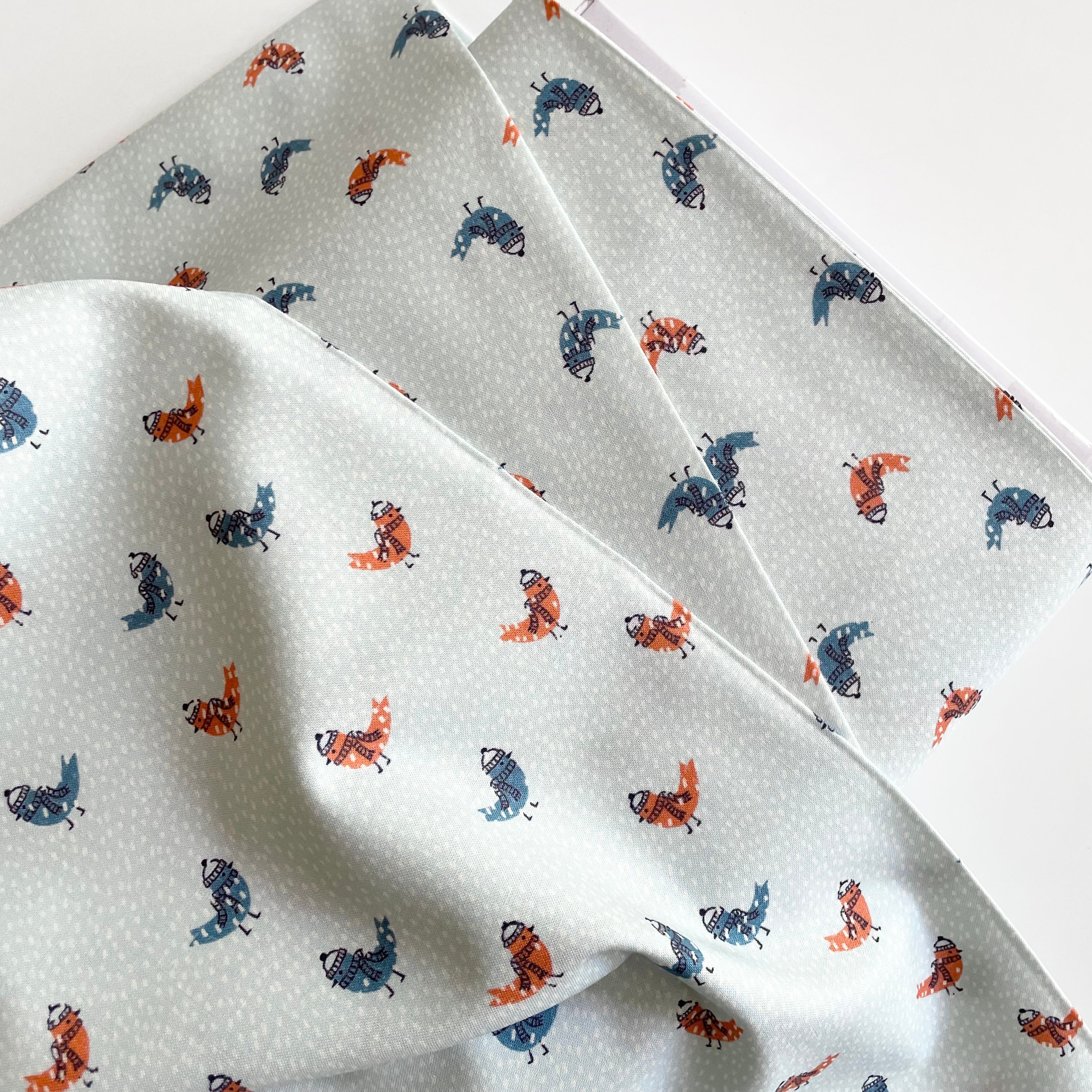 Cloud9 Organic Cotton : Snow Friends - Birdie Flurry Blue