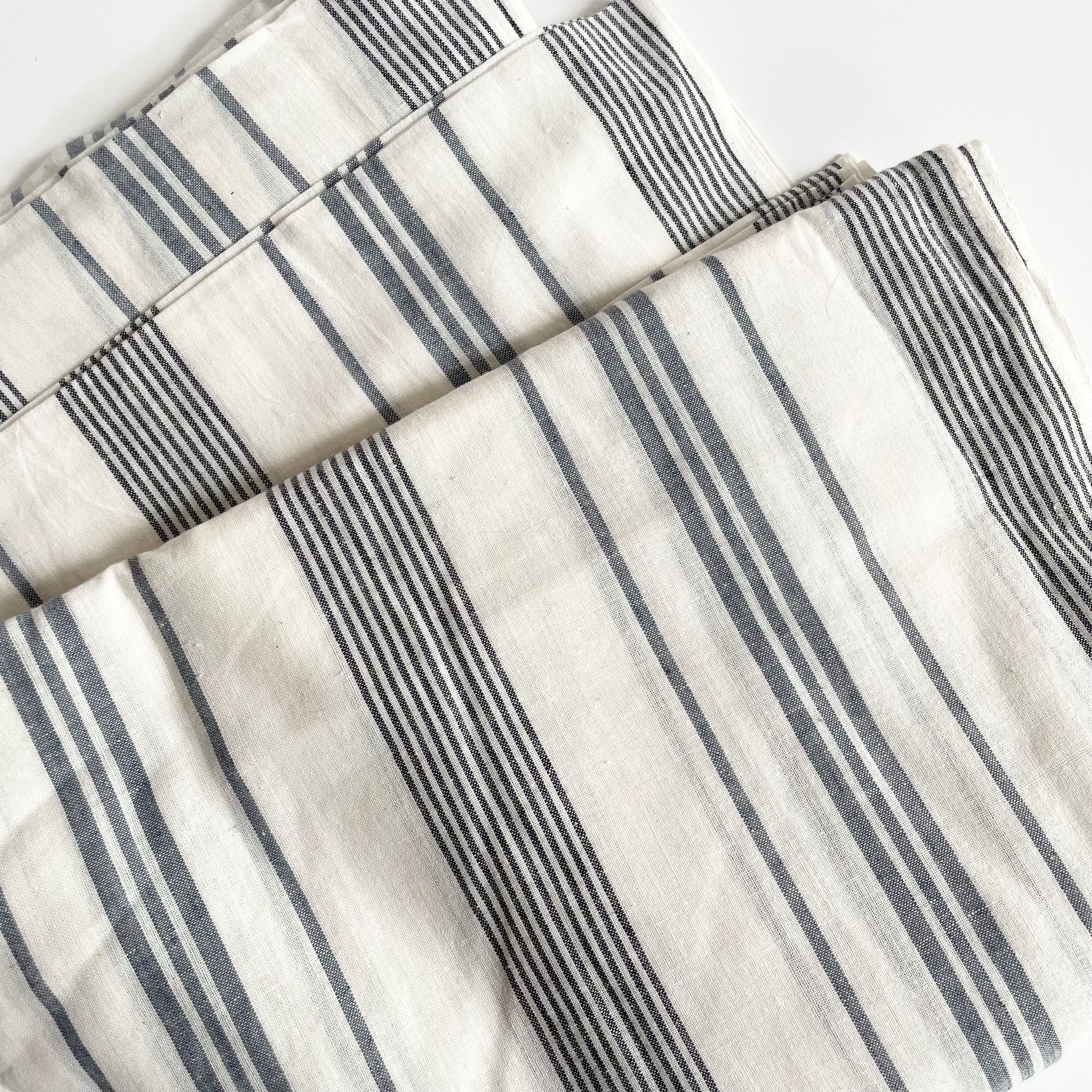 Bengal Handlooms Khadi Cotton - Charcoal Heritage Stripe