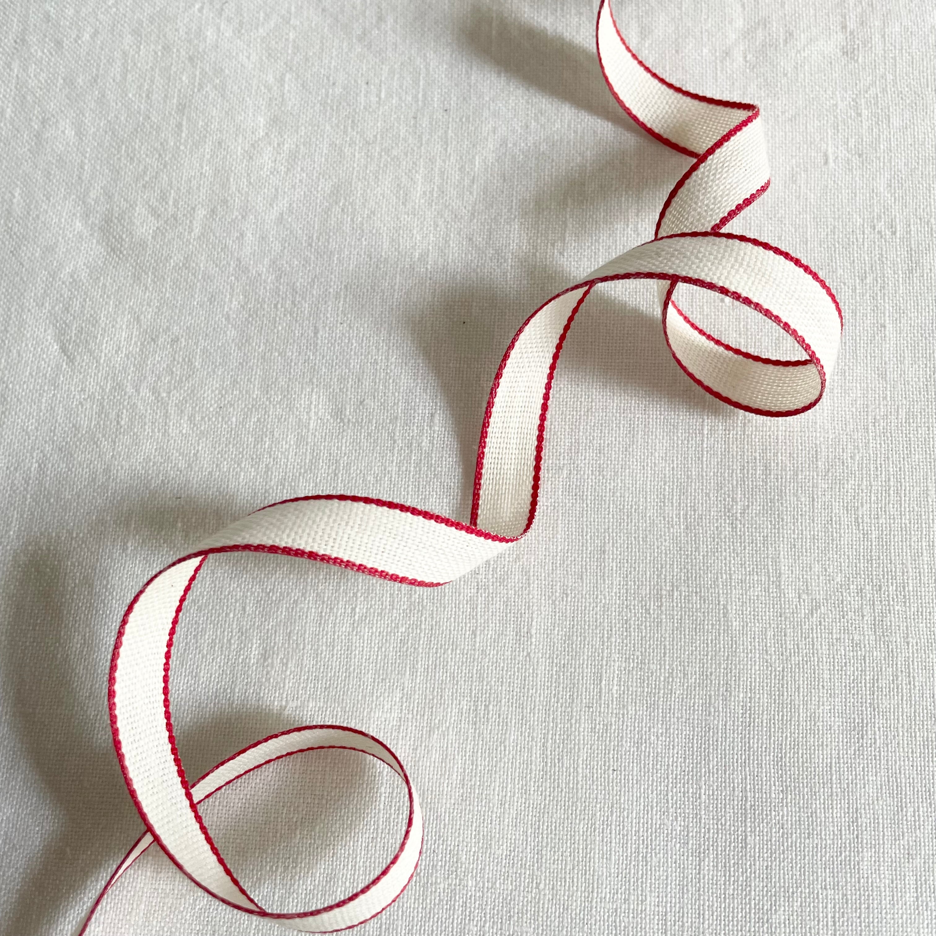 Studio Carta Drittofilo Cotton Ribbon - Natural / Red