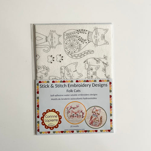 Corinne Lapierre : Stick & Stitch Embroidery Transfers - Folk Cats